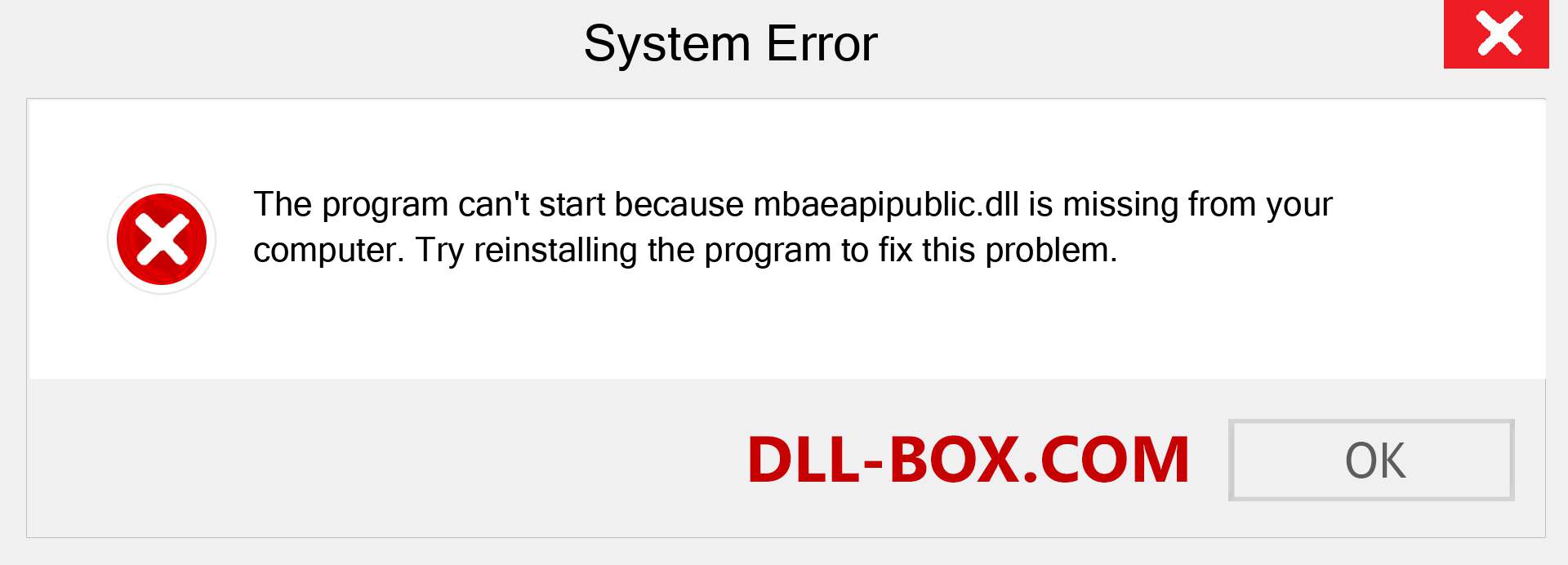  mbaeapipublic.dll file is missing?. Download for Windows 7, 8, 10 - Fix  mbaeapipublic dll Missing Error on Windows, photos, images
